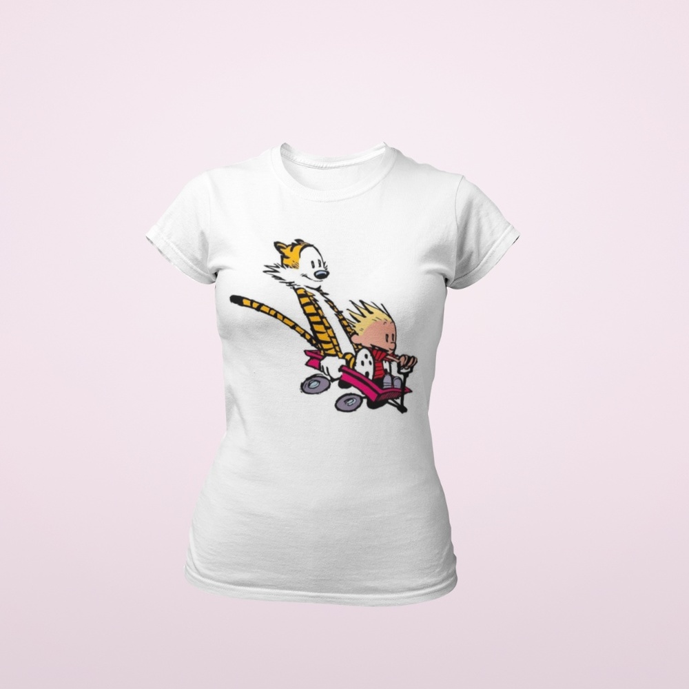 Calvin & Hobbes Wagon Ride T-Shirt - Picture 3 of 5